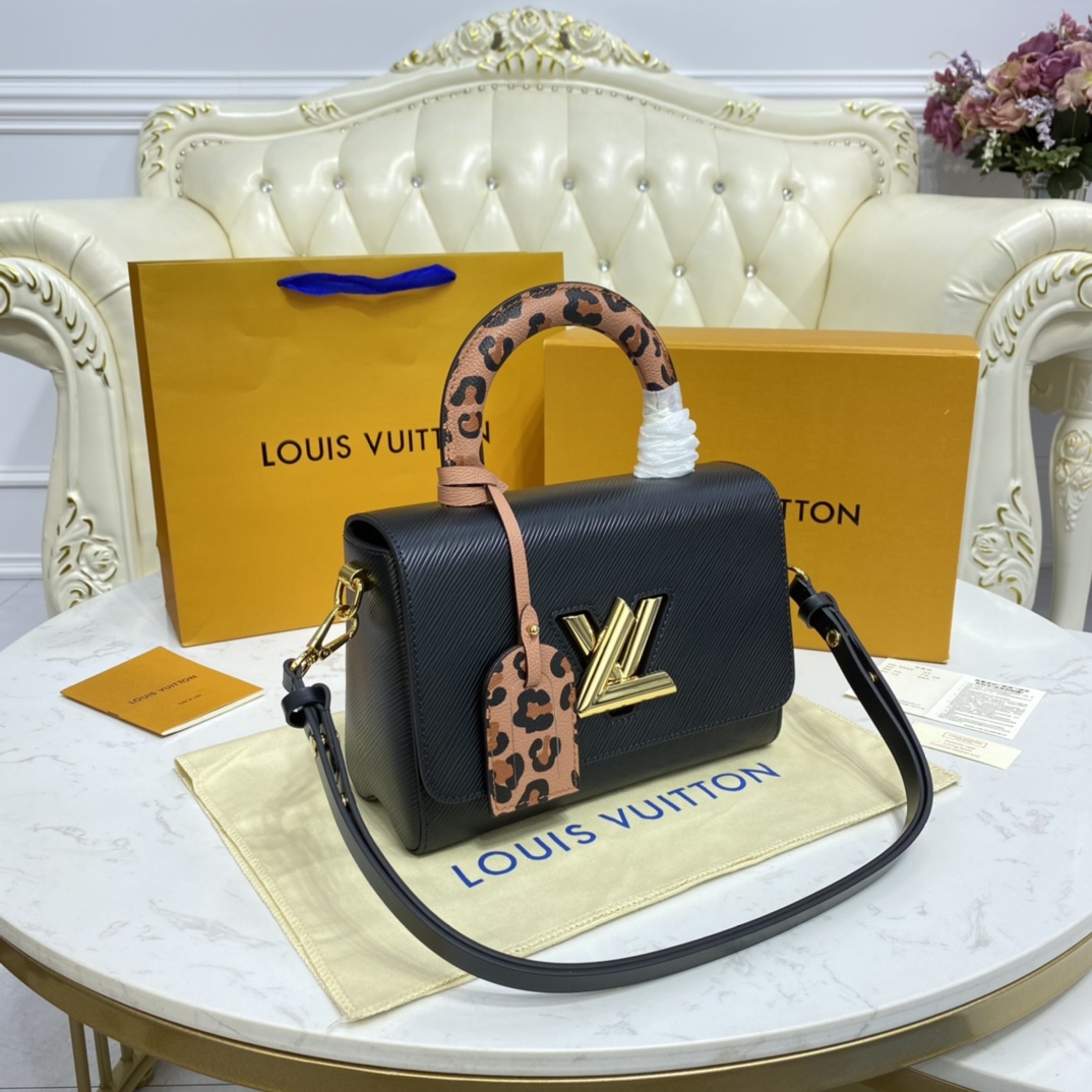 Louis Vuitton TWIST MM Handbag Epi Leather M58568 Black